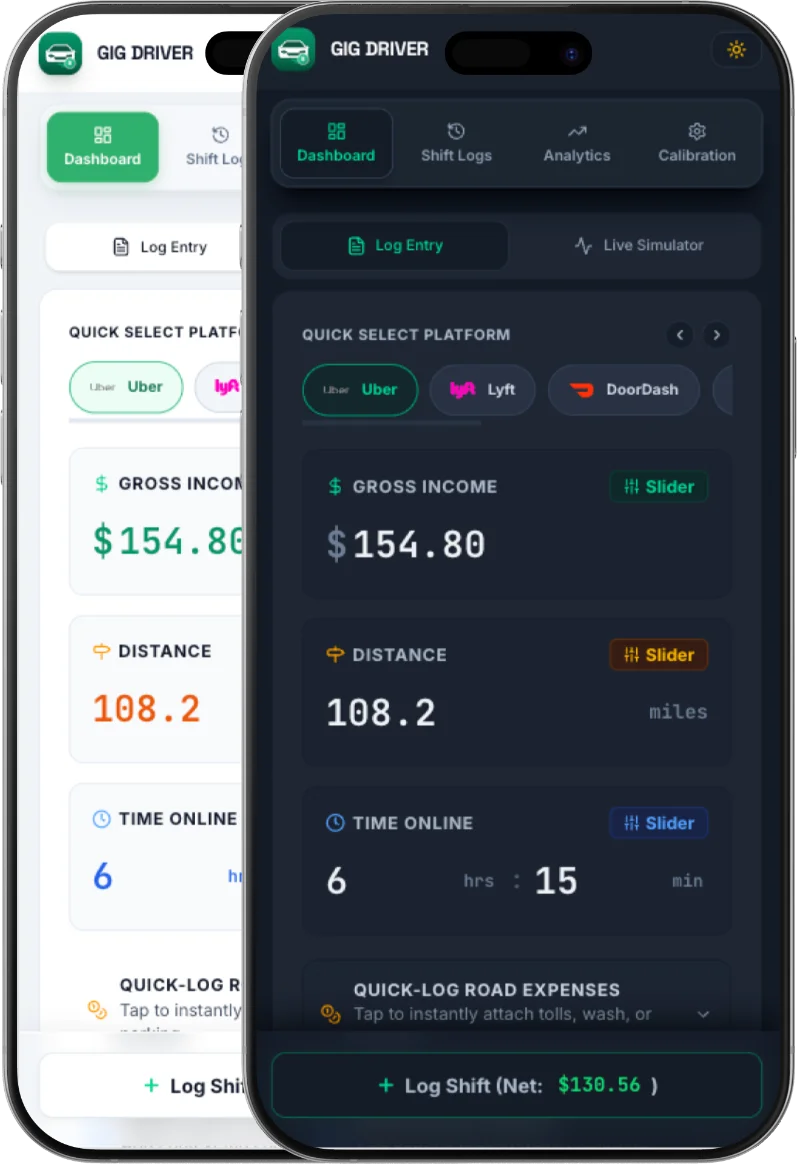 Gig Driver Dashboard Screenshot